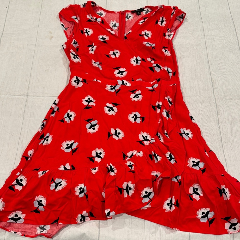 J Crew EUC size 4 Red Floral Dress